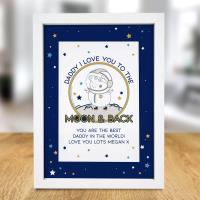 Personalised Peppa Pig Daddy Moon & Back A4 Framed Print Extra Image 1 Preview